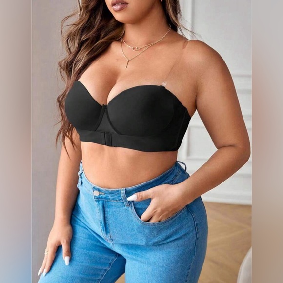 Strapless Black Underwire Bra โ 48DD - Picture 2 of 2